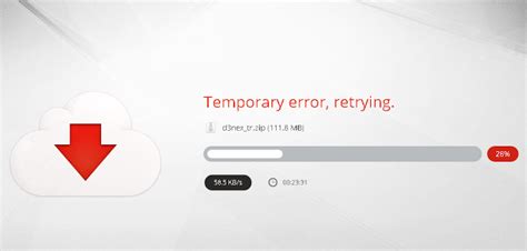 mega.nz temporary error retrying
